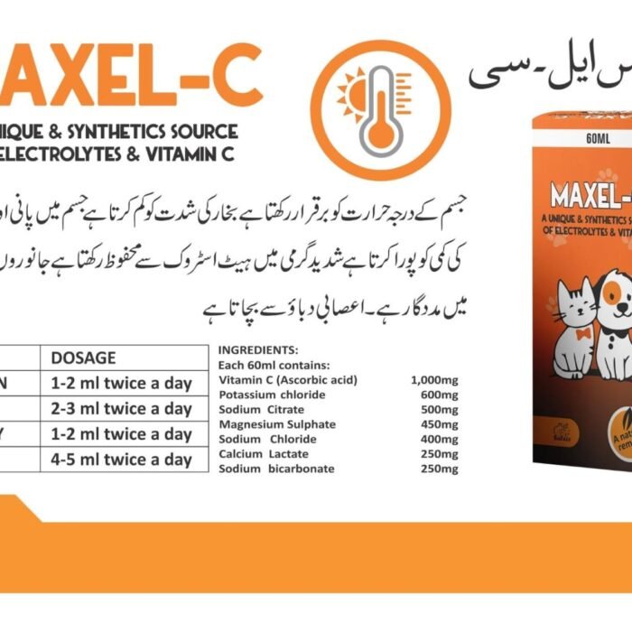 MAXEL-C (VITAMIN-C & ELECTROLYTES SYRUP) FOR CATS & DOGS